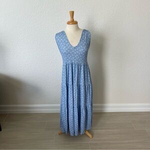 See You Monday Light Blue Floral Maxi Dress